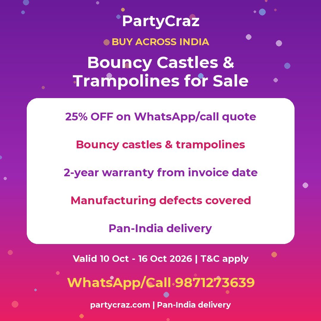 Buy a Trampoline or Bouncy Castle for Home or Society - Pan-India Delivery | PartyCraz