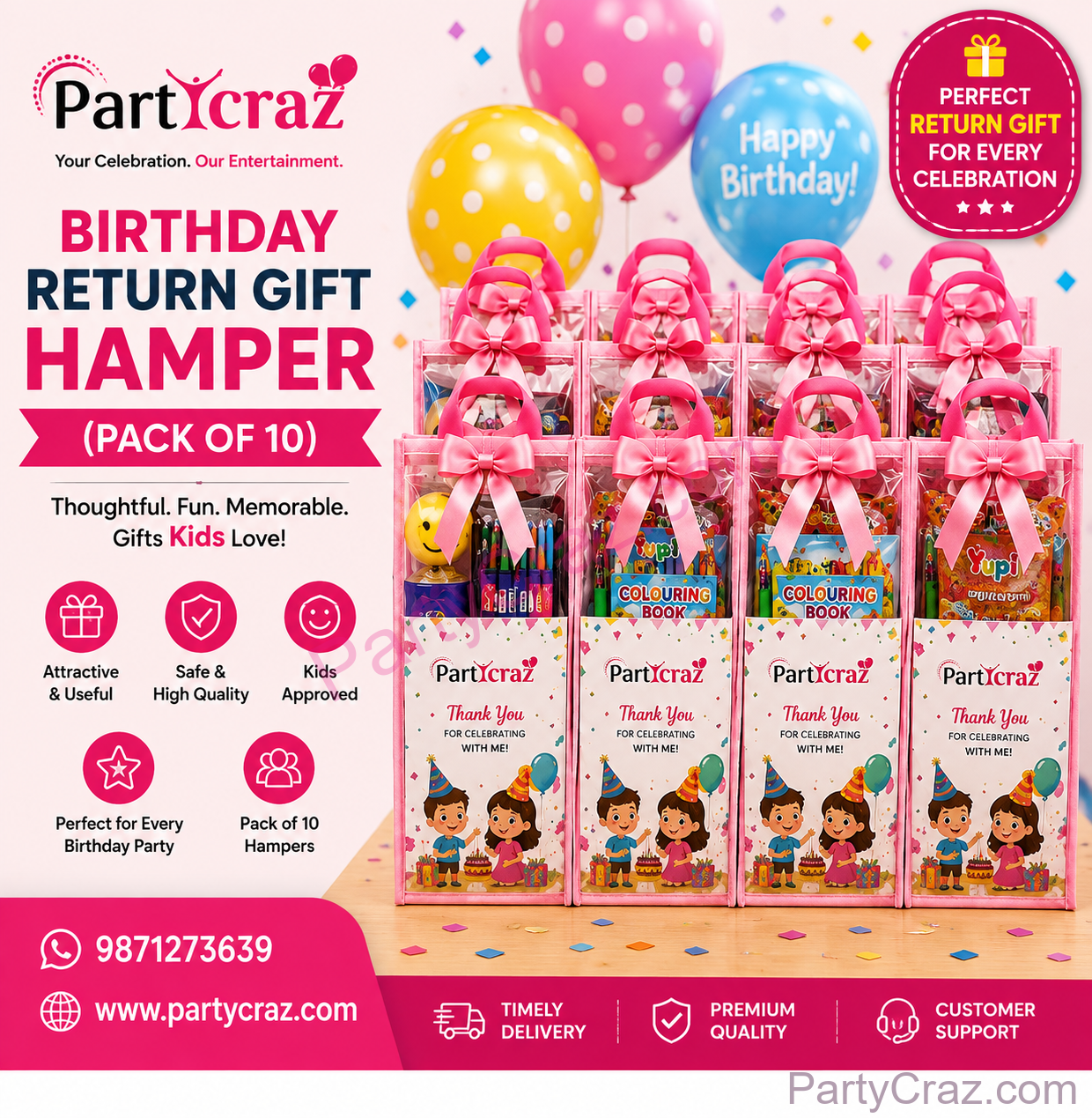 Birthday Return Gift Hamper (Pack of 10) in Delhi NCR — PartyCraz