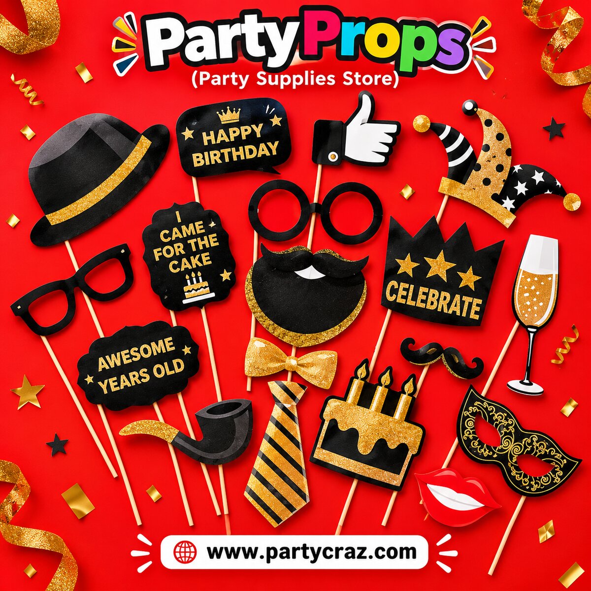 Party Props Set on Rent — photo booth props for birthday parties | PartyCraz Delhi NCR