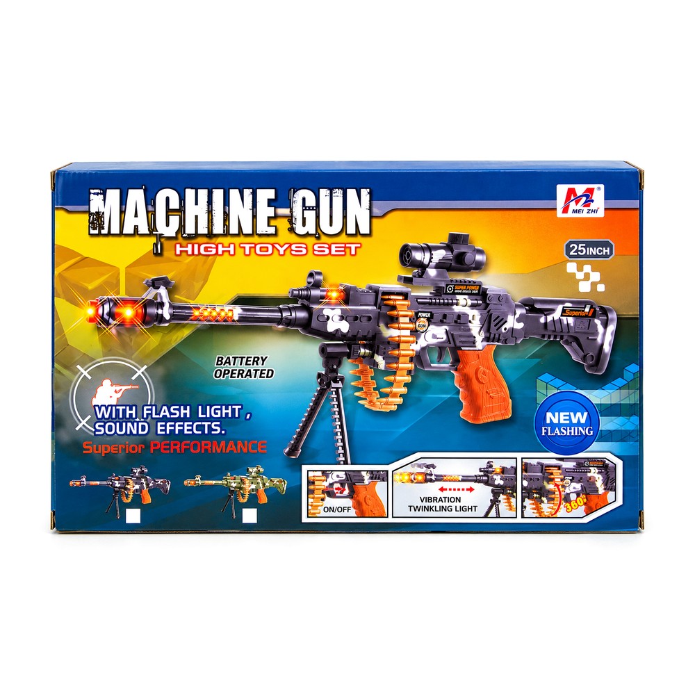 Machine Gun High Toys Set 25 inch with Flash Light & Sound (Battery Operated) - PartyCraz