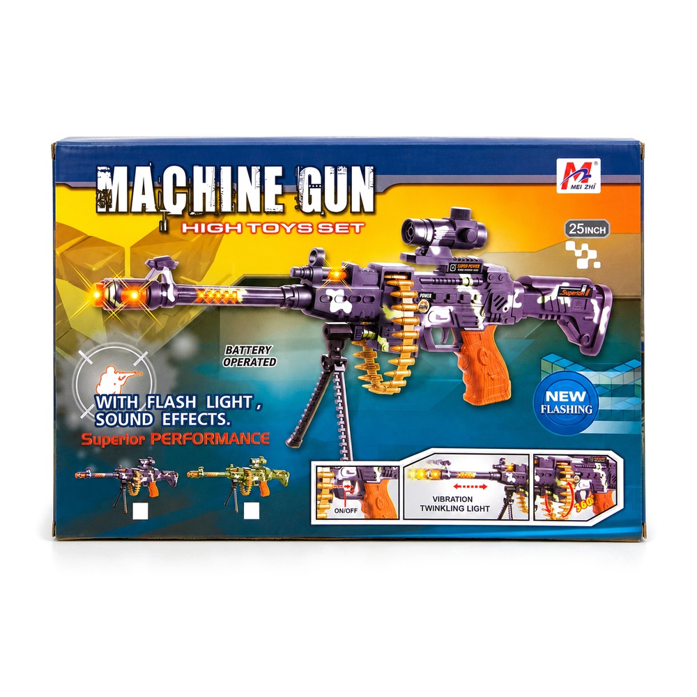 Machine Gun High Toys Set 25 inch with Flash Light & Sound (Battery Operated) - PartyCraz