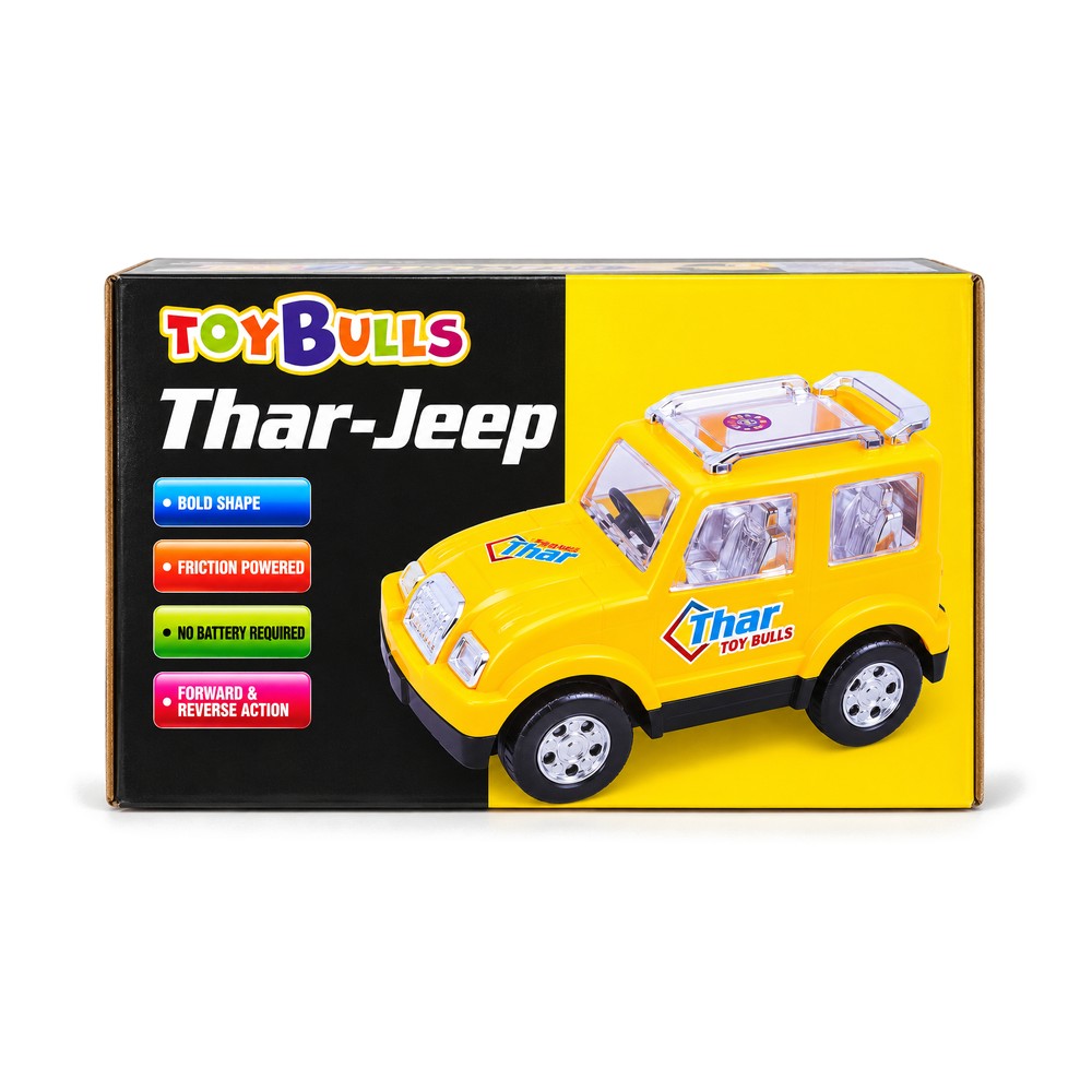 Thar Jeep Friction Powered Toy Car (Forward & Reverse, No Battery) - PartyCraz