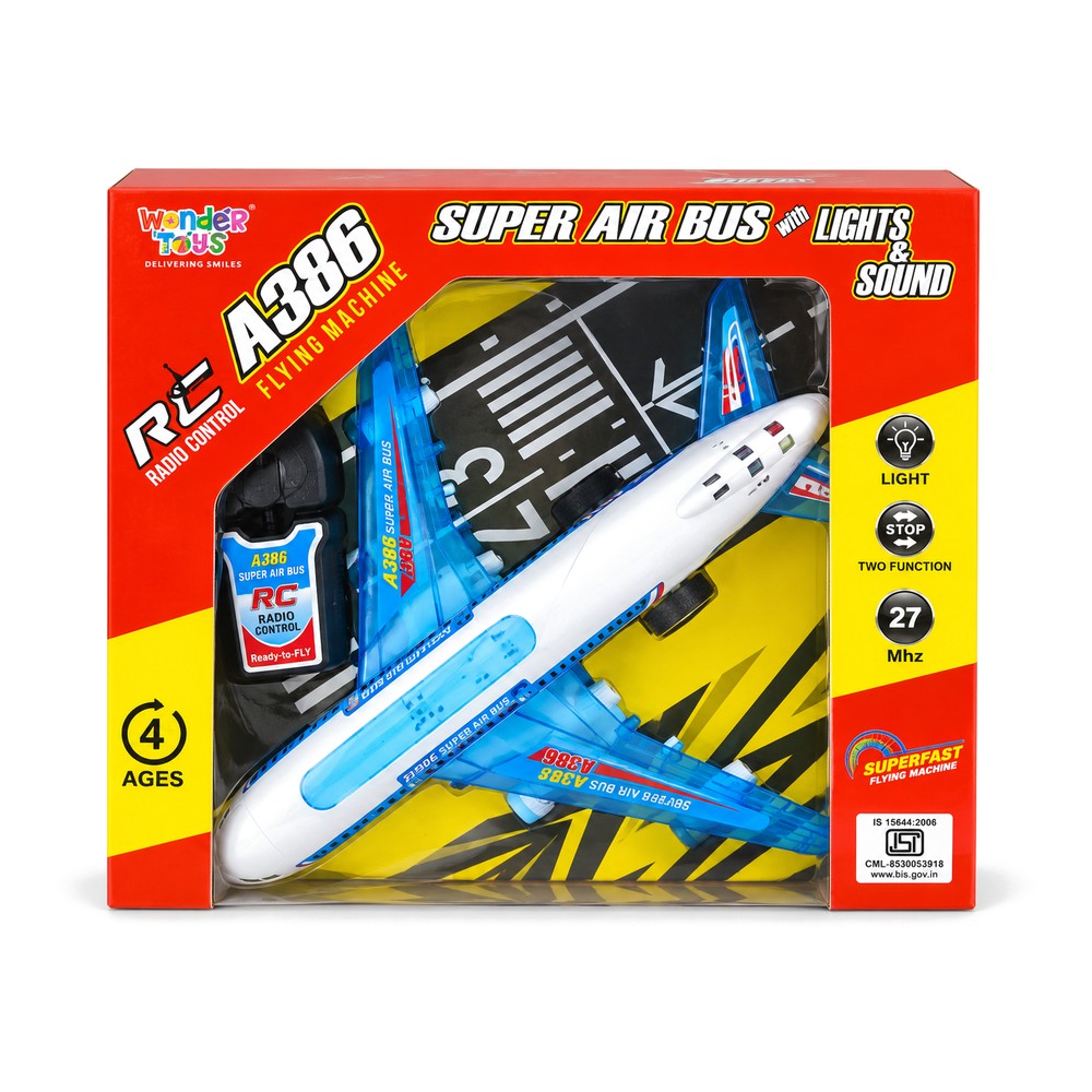 RC A386 Super Air Bus Remote Control Aeroplane with Lights & Sound - PartyCraz